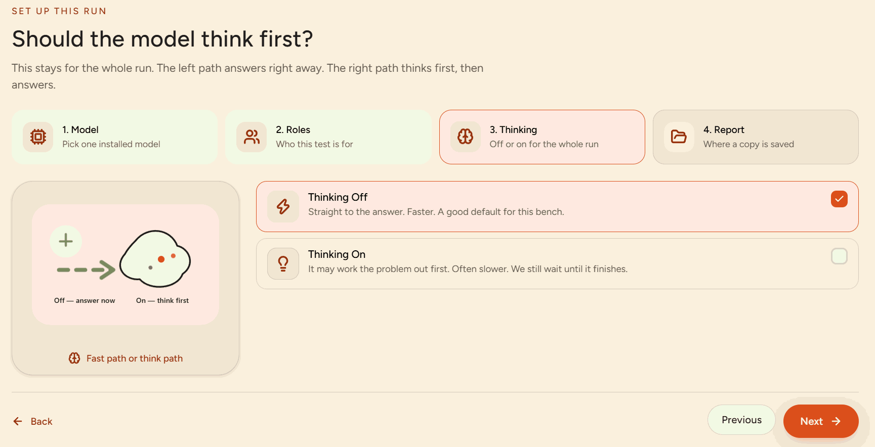 Guide: Should the model think first?